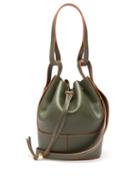 Ladies Bags Loewe - Balloon Small Drawstring-top Leather Bucket Bag - Womens - Khaki