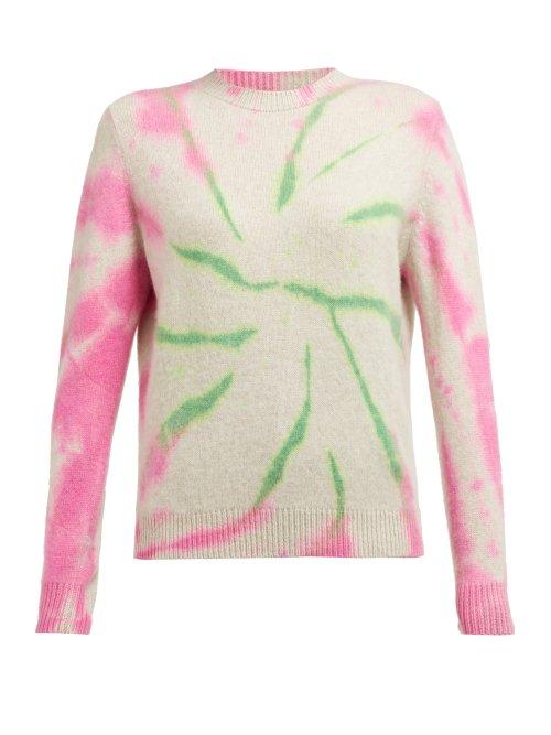 Matchesfashion.com The Elder Statesman - Cyclone Tie Dyed Cashmere Sweater - Womens - Pink Multi