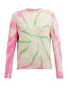 Matchesfashion.com The Elder Statesman - Cyclone Tie Dyed Cashmere Sweater - Womens - Pink Multi