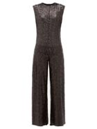 Matchesfashion.com Norma Kamali - Wide Leg Sequin Embellished Jumpsuit - Womens - Black