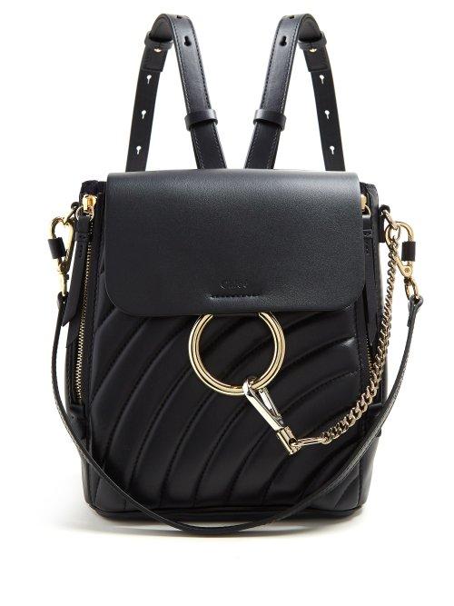Matchesfashion.com Chlo - Faye Leather Backpack - Womens - Dark Blue