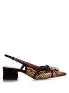 Marni Snakeskin Crystal-embellished Pumps