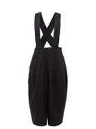 Matchesfashion.com Comme Des Garons Comme Des Garons - Cropped Leg Twill Dungarees - Womens - Black