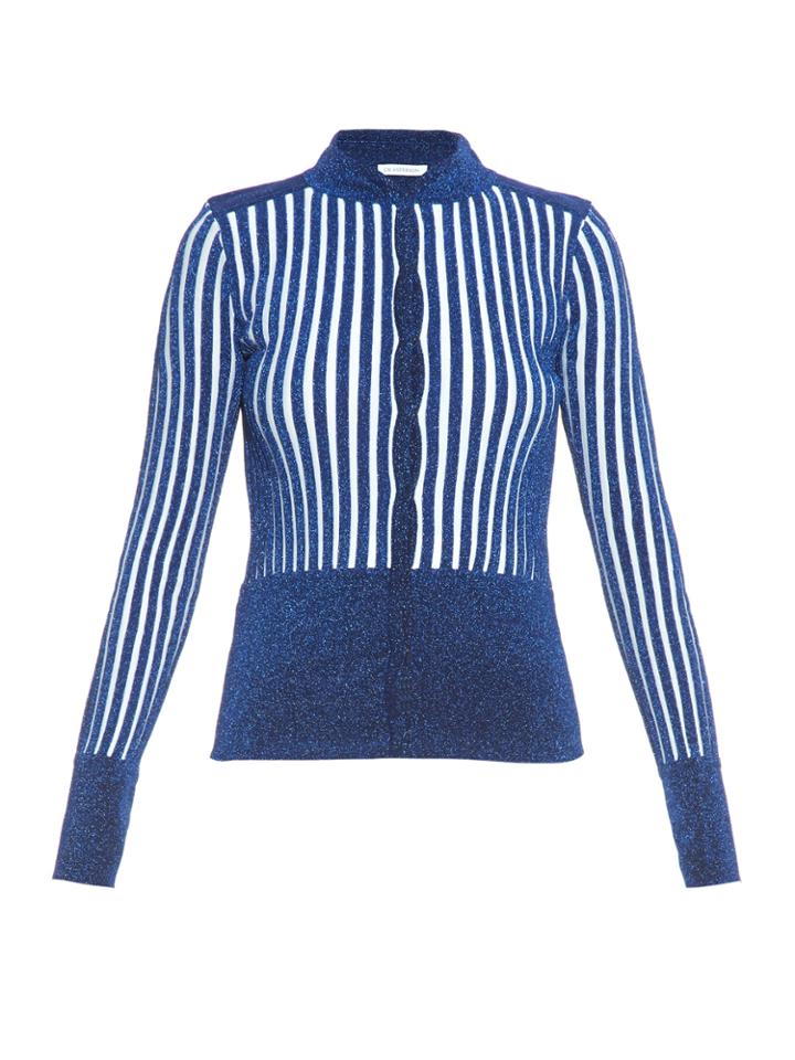 J.w.anderson Metallic-knit Striped Cardigan