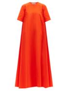 Matchesfashion.com Maison Rabih Kayrouz - A-line Cotton-poplin Dress - Womens - Red