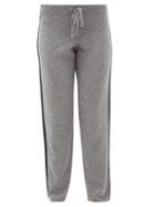Matchesfashion.com Johnston's Of Elgin - Lola Stripe-intarsia Cashmere Track Pants - Womens - Grey Multi