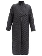 Ganni - High-neck Quilted Recycled-fibre Ripstop Coat - Womens - Black