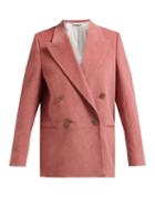 Matchesfashion.com Acne Studios - Double Breasted Slubbed Cotton Blend Blazer - Womens - Light Pink
