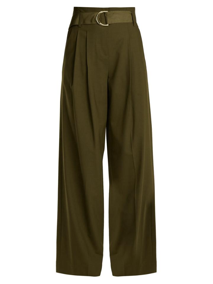 Diane Von Furstenberg High-rise Wide-leg Stretch-wool Trousers