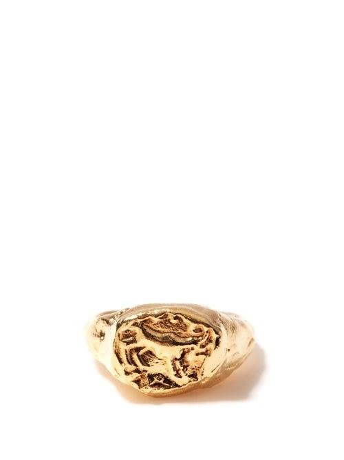 Matchesfashion.com Alighieri - Aries 24kt Gold-plated Zodiac Ring - Womens - Gold