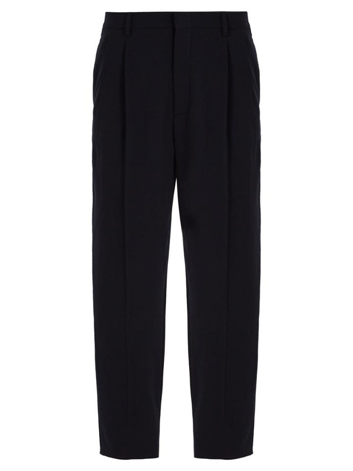 Giorgio Armani Pleat-detail Tapered-leg Stretch-wool Trousers