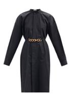 Matchesfashion.com Givenchy - Chain-waist Cotton-poplin Shirt Dress - Womens - Black