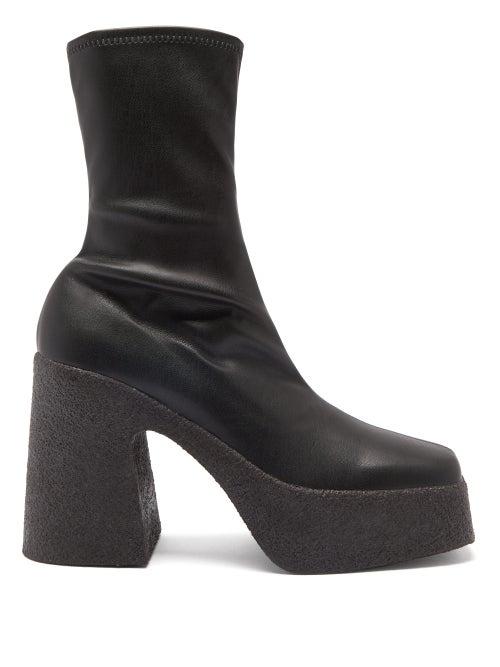 Matchesfashion.com Stella Mccartney - Faux-leather Platform Ankle Boots - Womens - Black