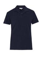 Matchesfashion.com Orlebar Brown - Terry Towelling Textured Polo Shirt - Mens - Navy