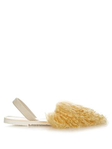 Del Rio London Curly-shearling Sling-back Sandals