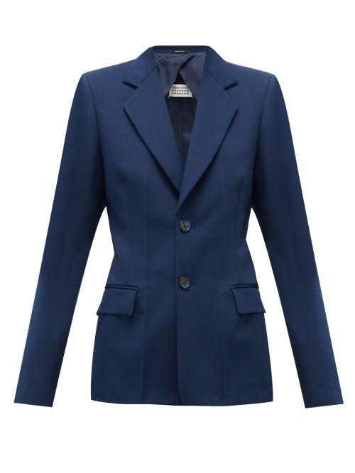 Matchesfashion.com Maison Margiela - Single-breasted Raised-seam Jacket - Womens - Navy