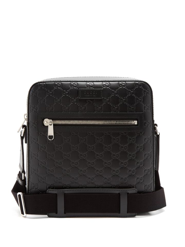 Gucci Gg-debossed Leather Cross-body Bag