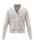 Zegna - Shawl-collar Cotton-blend Cardigan - Mens - Grey