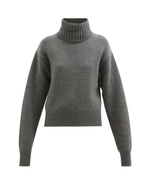 Extreme Cashmere - No. 188 Happy Roll-neck Stretch-cashmere Sweater - Womens - Dark Grey