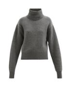 Extreme Cashmere - No. 188 Happy Roll-neck Stretch-cashmere Sweater - Womens - Dark Grey