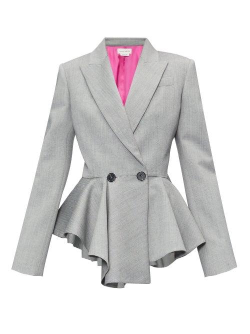 Matchesfashion.com Alexander Mcqueen - Double-breasted Herringbone-wool Jacket - Womens - Black White