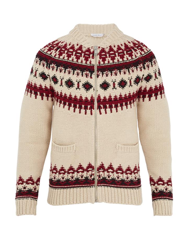 Alexander Mcqueen Fair Isle Zip-through Wool-blend Cardigan