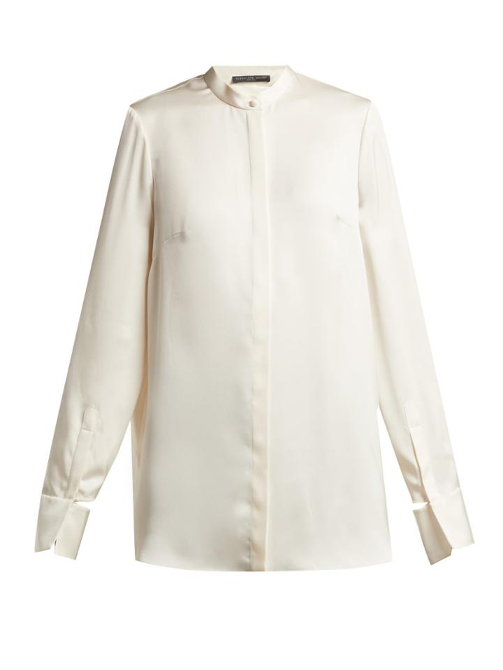Alexander Mcqueen Silk-satin Long-sleeved Blouse