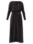 Matchesfashion.com Saint Laurent - Long-sleeved Sequinned Maxi Dress - Womens - Black