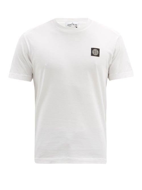 Matchesfashion.com Stone Island - Logo-patch Cotton-jersey T-shirt - Mens - White