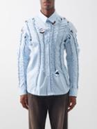 Martine Rose - Knotted Check Cotton-poplin Shirt - Mens - Blue