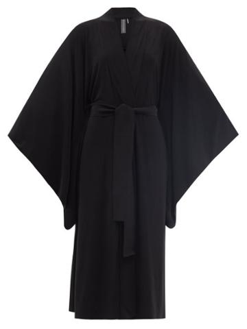 Ladies Rtw Norma Kamali - Belted Jersey Wrap Dress - Womens - Black