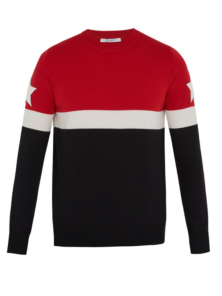 Givenchy Tri-colour Wool-blend Sweater