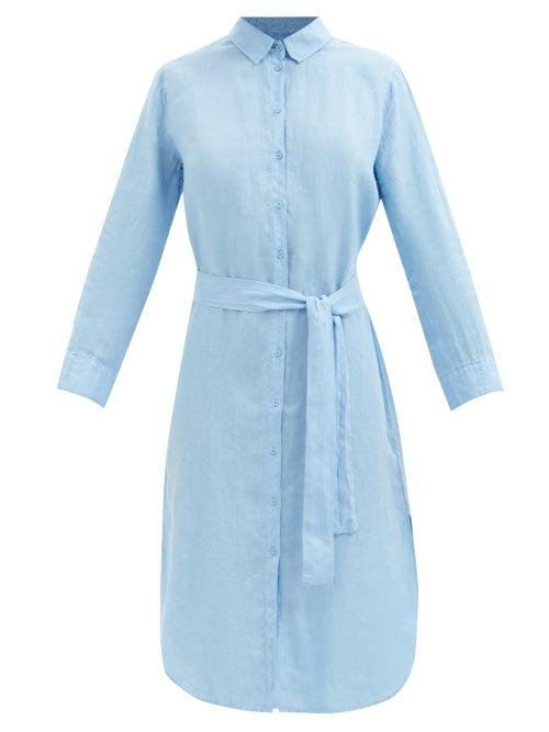 Melissa Odabash - Dania Linen-voile Shirt Dress - Womens - Blue