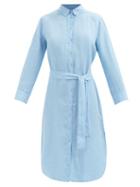 Melissa Odabash - Dania Linen-voile Shirt Dress - Womens - Blue