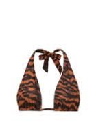 Matchesfashion.com The Upside - Adriana Tiger-print Halterneck Bikini Top - Womens - Animal