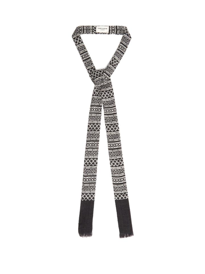 Saint Laurent Tribal-print Wool-blend Crepe Tie