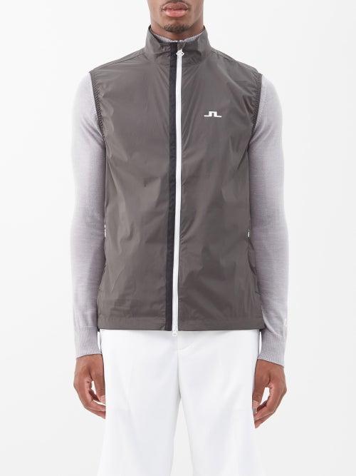 J.lindeberg - Ash Packaway Technical-shell Gilet - Mens - Grey Marl