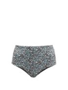 Matchesfashion.com Matteau - High Rise Floral Print Bikini Briefs - Womens - Blue Print