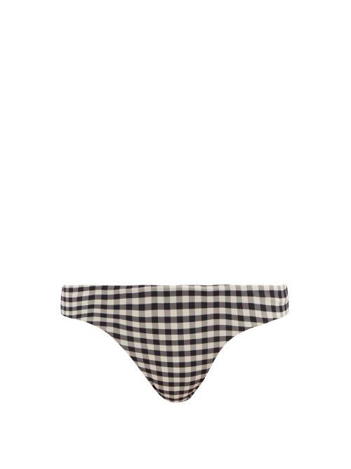 Matchesfashion.com Haight - Basic Gingham-check Jersey Bikini Briefs - Womens - Black White