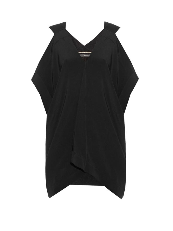 Roland Mouret Leo V-neck Crepe-marocain Top