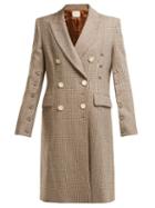 Matchesfashion.com Hillier Bartley - Double Breasted Checked Wool Coat - Womens - Brown Multi