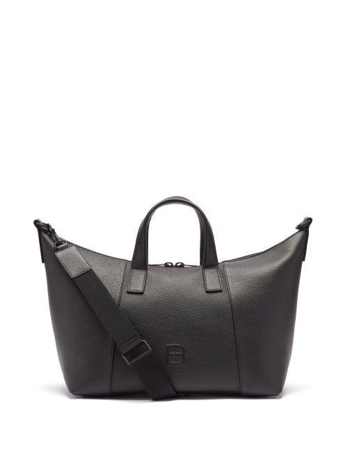 Matchesfashion.com Balenciaga - Logo-embossed Grained-leather Holdall - Mens - Black