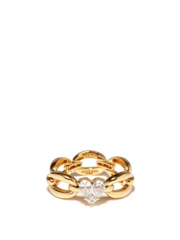 Ladies Fine Jewellery Nadine Aysoy - Catena Petite Illusion Diamond & 18kt Gold Ring - Womens - Yellow Gold