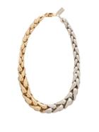 Matchesfashion.com Lauren Rubinski - Wheat-chain 14kt Yellow And White-gold Necklace - Womens - Silver Gold