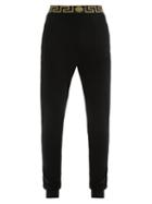 Matchesfashion.com Versace - Logo Jacquard Jersey Pyjama Trousers - Mens - Black