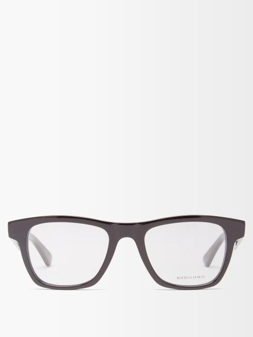 Bottega Veneta Eyewear - Square Acetate Glasses - Mens - Black