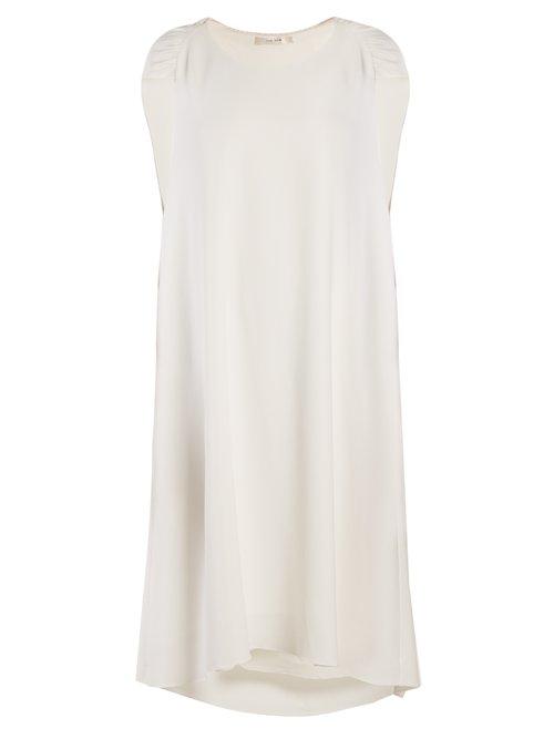 Matchesfashion.com The Row - Dada Ruched Shoulder Cady Dress - Womens - Ivory