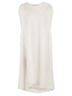 Matchesfashion.com The Row - Dada Ruched Shoulder Cady Dress - Womens - Ivory