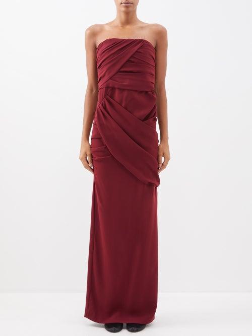 Ashlyn - Daniyah Bandeau Crepe Dress - Womens - Burgundy