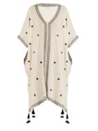 Matchesfashion.com Velvet By Graham & Spencer - Aubree Embroidered Cotton Gauze Midi Dress - Womens - Cream Multi